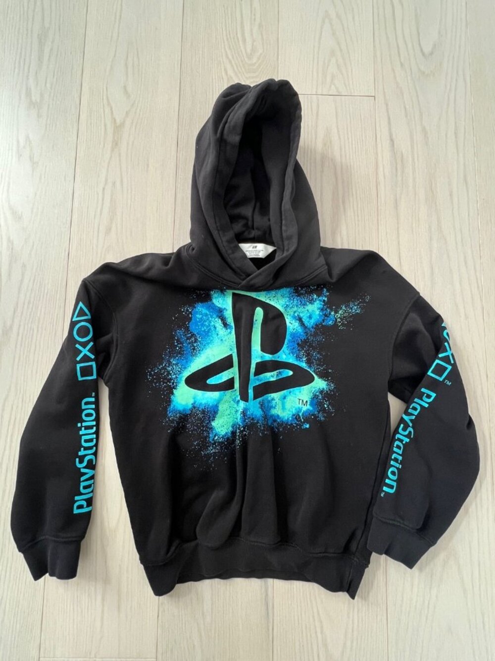 H&M Boy's Kids Play Station Black Hoodie Size 8-10